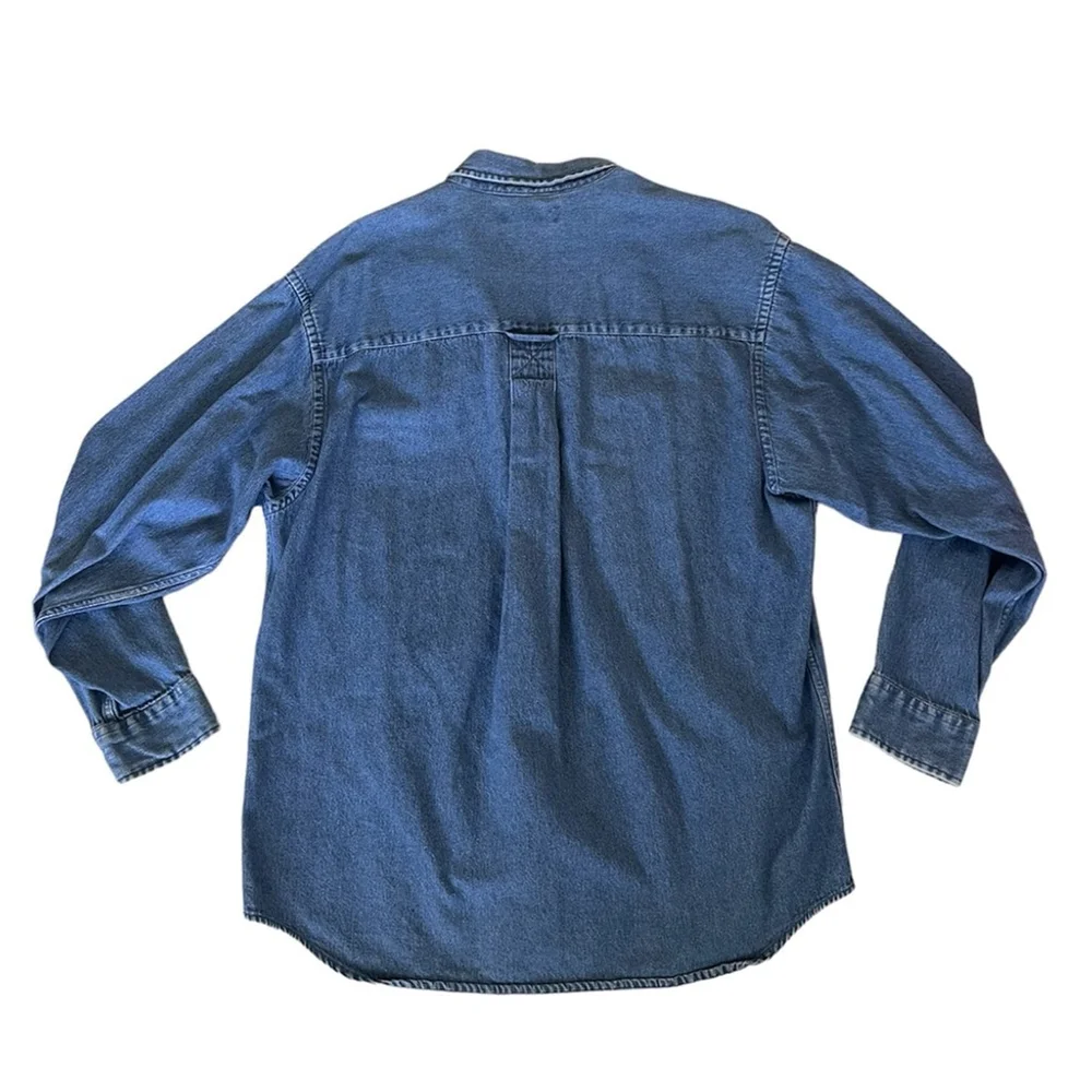 Roundtree & Yorke Denim Button Down Long Sleeve Shirt Size L - Picture 4 of 7